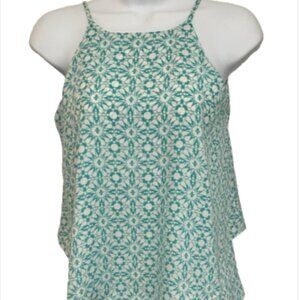 Annabella Small Layered Halter Style Dual Color Polyester Sleeveless Blouse